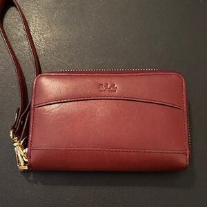 Ralph Lauren Burgundy Wristlet